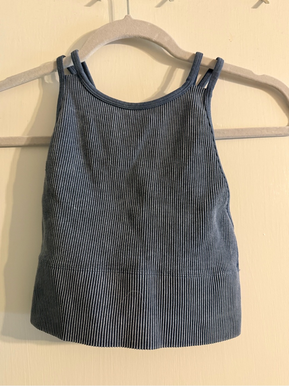 Gilly Hicks Ribbed Blue Double-Strap Tank